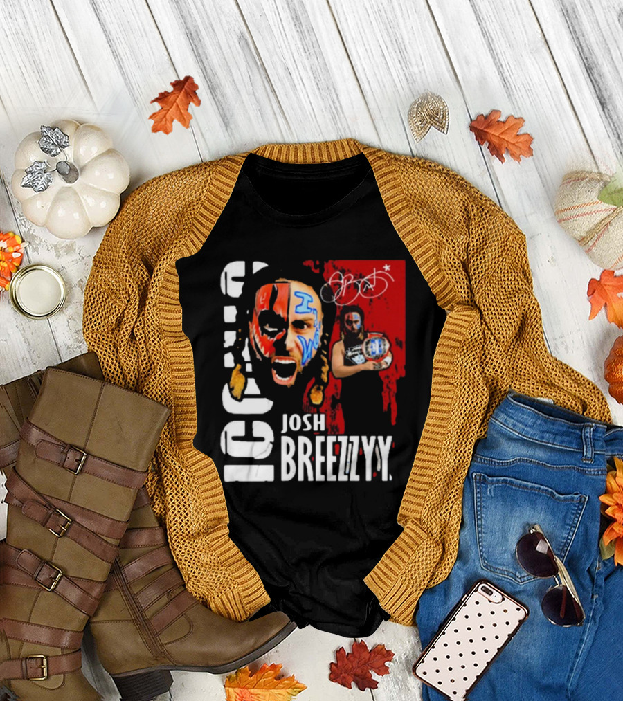 Iconic Josh Breezzyy Pro Wrestling Signature Championship Image T-Shirt
