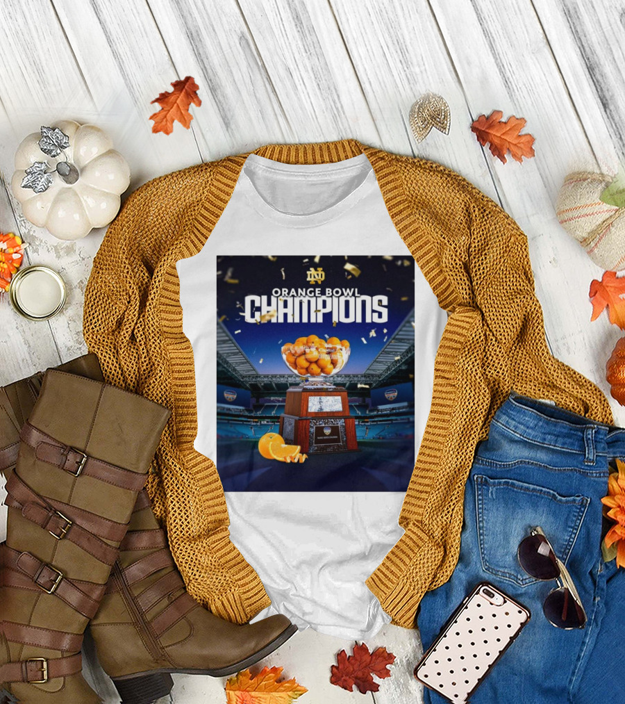 Notre Dame Fighting Irish 2025 Orange Bowl Champions Victory Over Penn State Nittany Lions T-Shirt