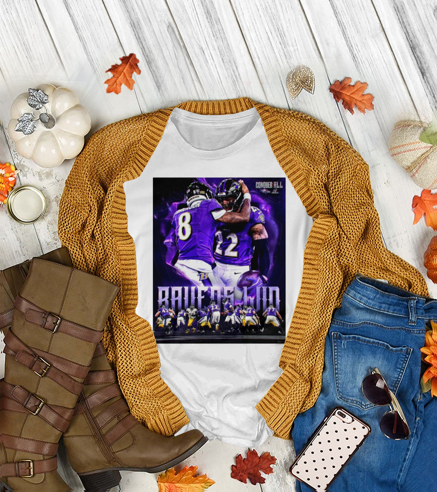 Baltimore Ravens Conquer All Against Pittsburgh Steelers Highlighting NFL Rivalry T-Shirt