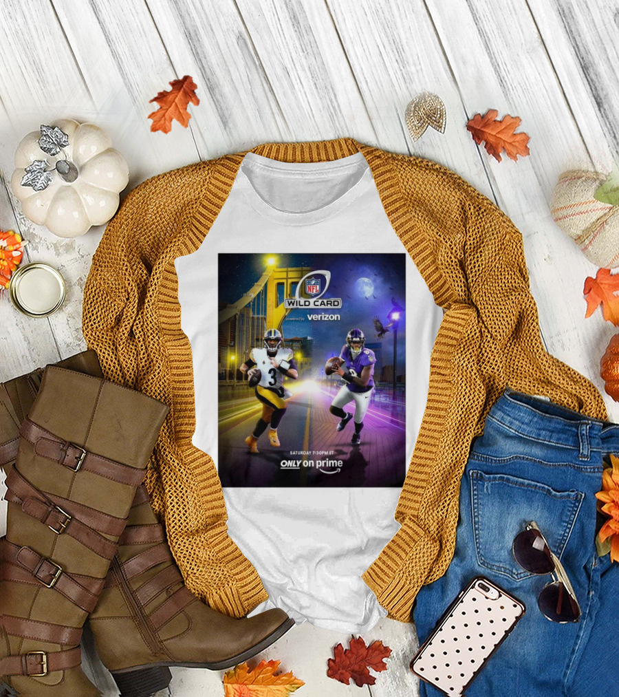 NFL Wild Card Pittsburgh Steelers Vs Baltimore Ravens Saturday 7:30PM ET Only on Prime T-Shirt