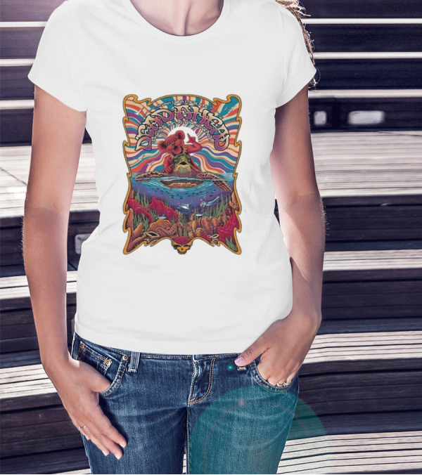 Dead Ahead Festival January 10 2025 Riviera Cancún Mexico Vibrant Turtle And Dancing Bear Psychedelic T-Shirt