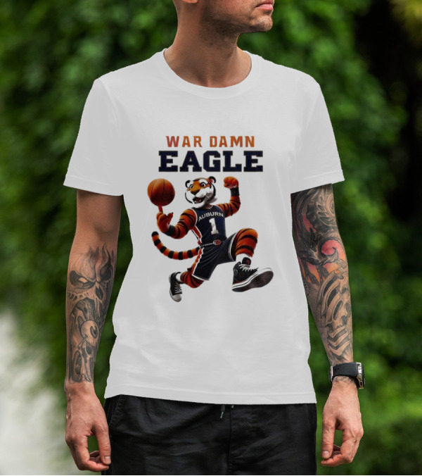 Auburn Tigers War Damn Eagle 2025 Basketball Mascot NCAA T-Shirt