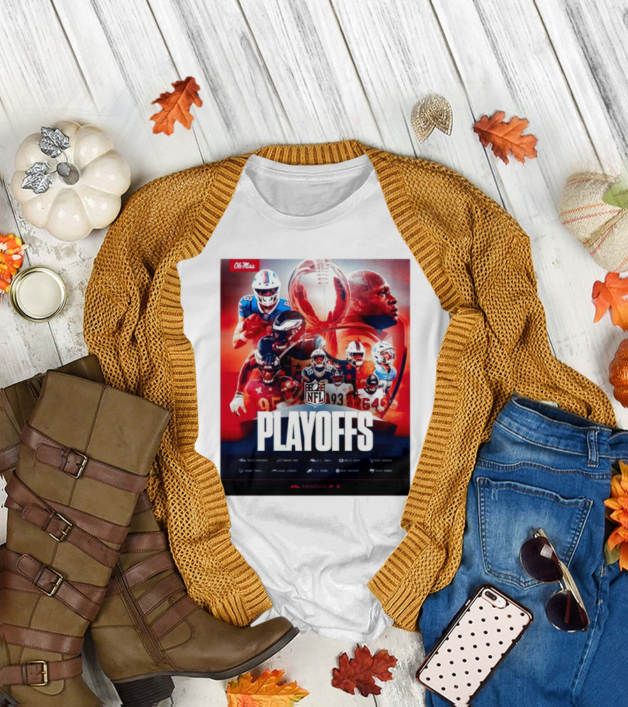 Ole Miss Rebels NFL Playoffs Players Tavius Robinson Dawson Knox Malik Heath D.J. Jones Nick Broeker T-Shirt