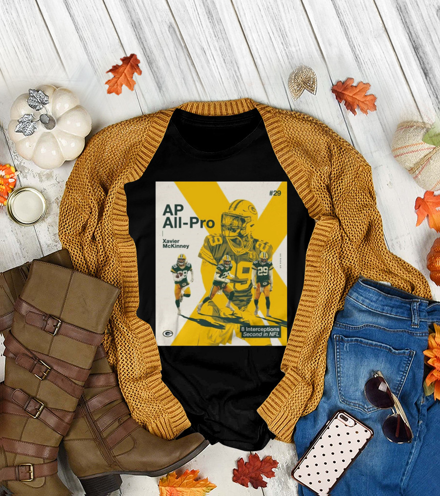 AP All-Pro Xavier McKinney #29 8 Interceptions Second in NFL Go Pack Go T-Shirt