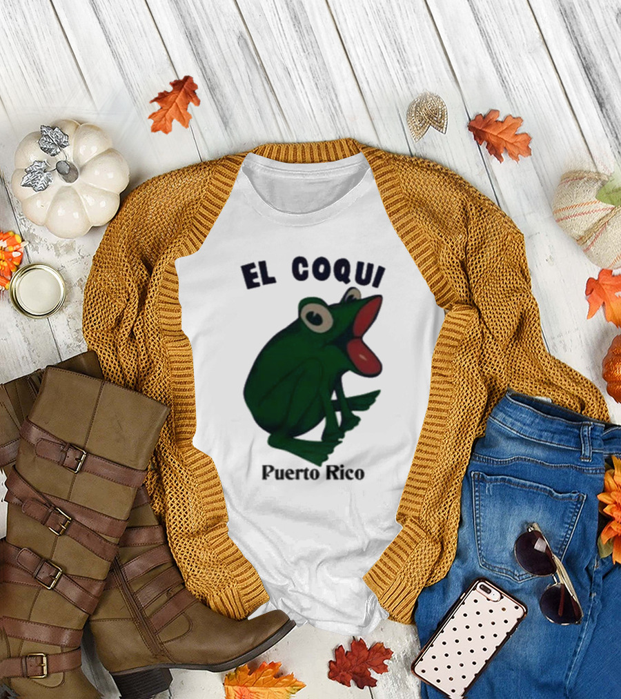 El Coqui Puerto Rico Frog Dios Bunny T-Shirt