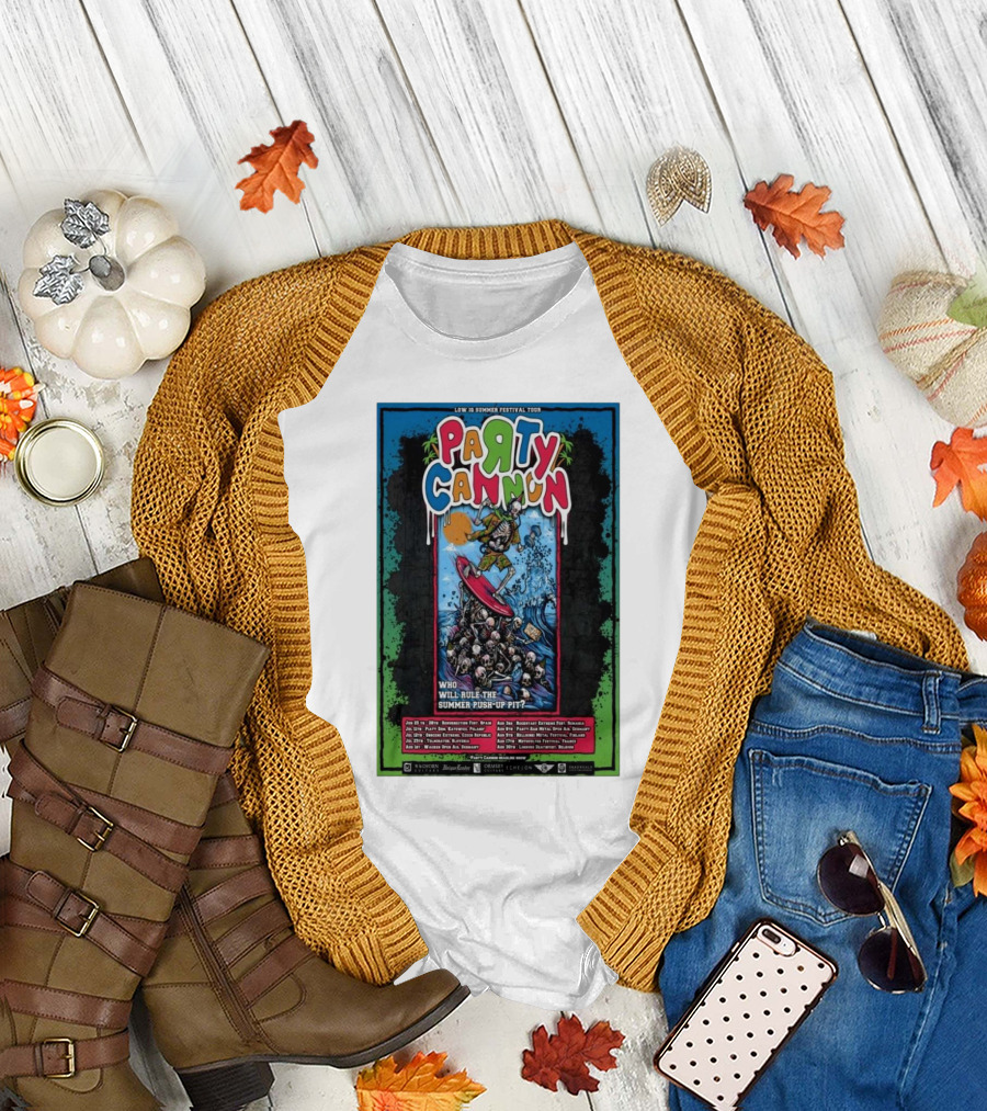 Party Cannon Low IQ Summer Festival Tour 2025 Who Will Rule the Summer Push-Up Pit T-Shirt