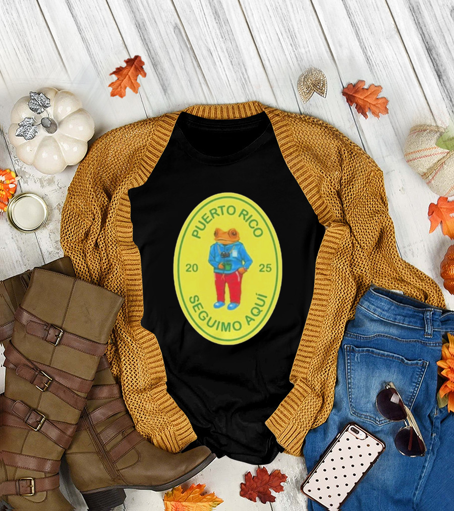 Bad Bunny 2025 Puerto Rico Seguimo Aquí Frog Concho T-Shirt