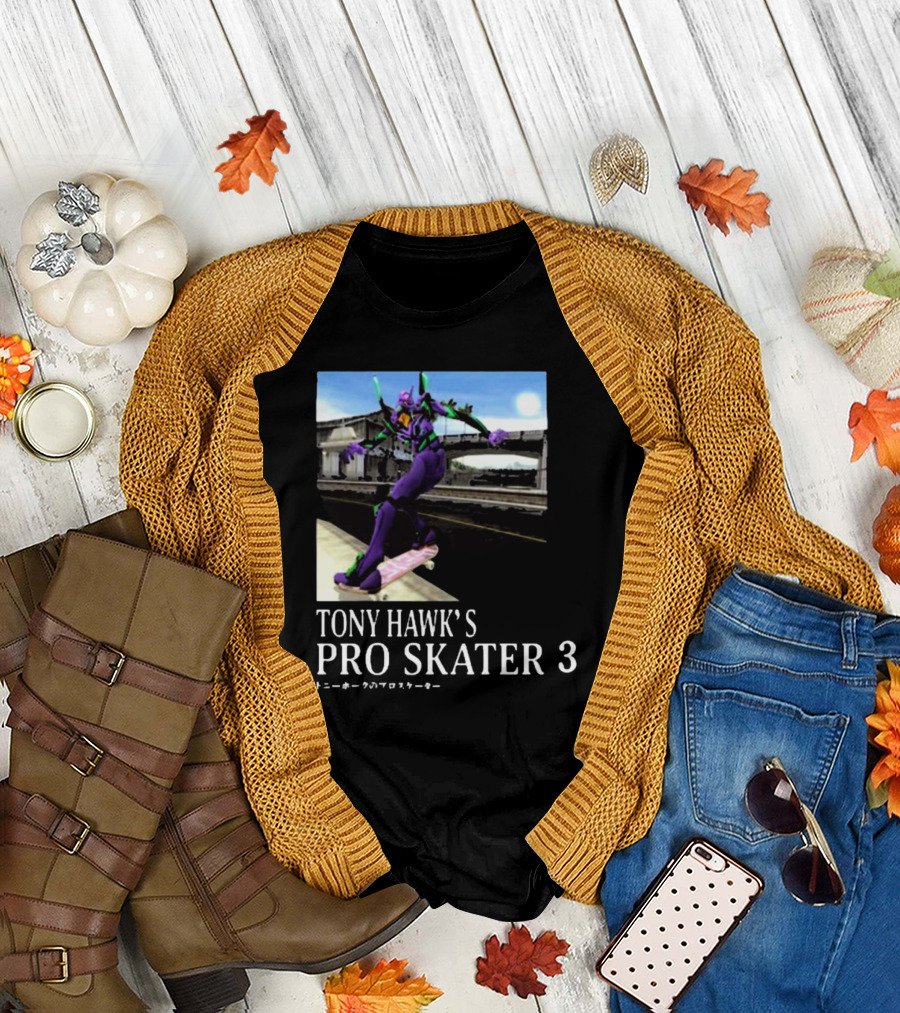 Tony Hawk's Pro Skater 3 Evangelion Skateboarding Character Scene T-Shirt