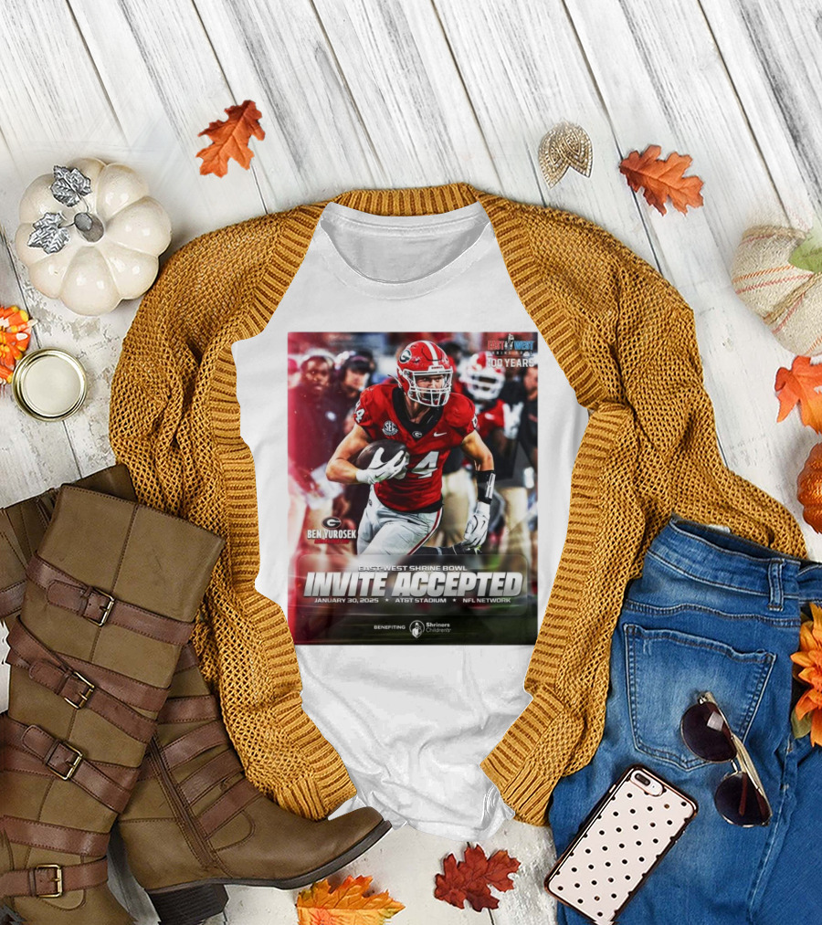 Ben Yurosek Georgia Bulldogs East-West Shrine Bowl Invite Accepted January 30 2025 AT&T Stadium NFL Network T-Shirt