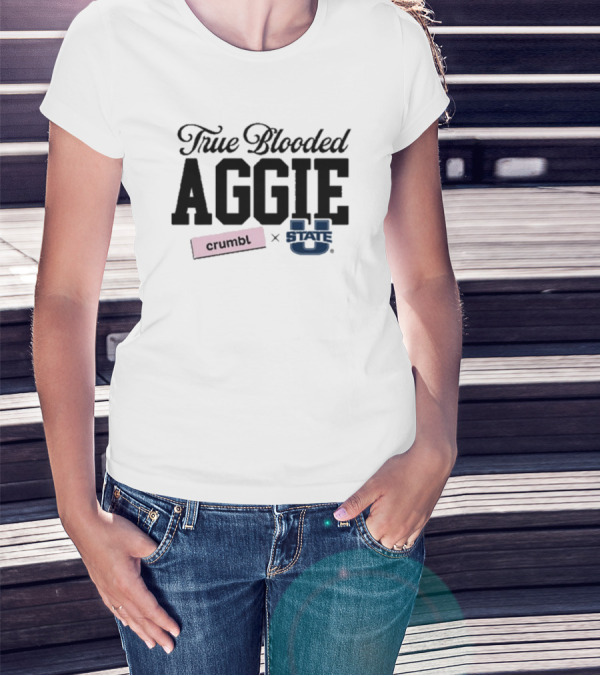 Crumbl X Utah State University True Blooded Aggie T-Shirt
