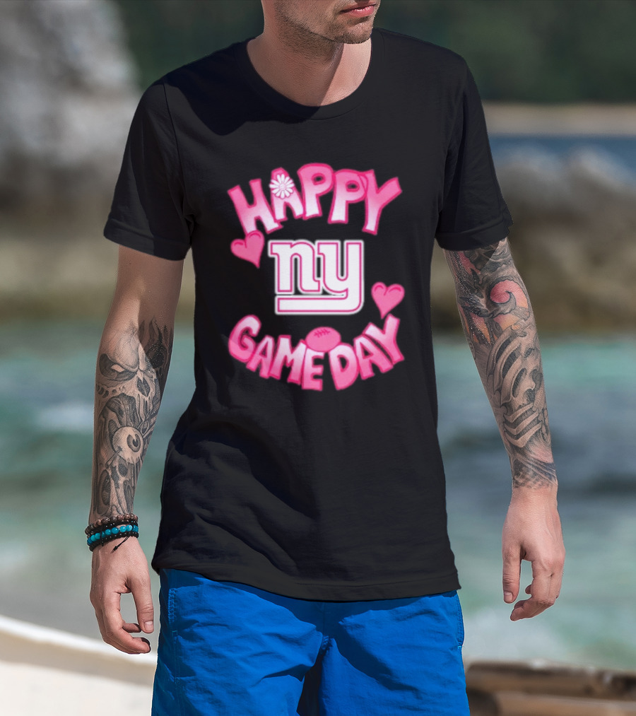 NY Giants Valentines Happy Gameday 2025 T-Shirt