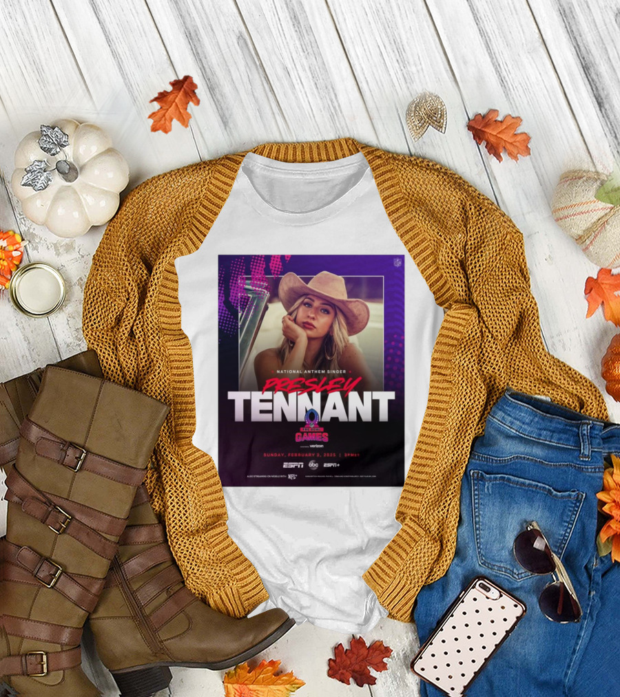 Presley Tennant National Anthem Singer NFL Pro Bowl Games Sunday February 2 2025 3PM ET ESPN ABC Verizon T-Shirt