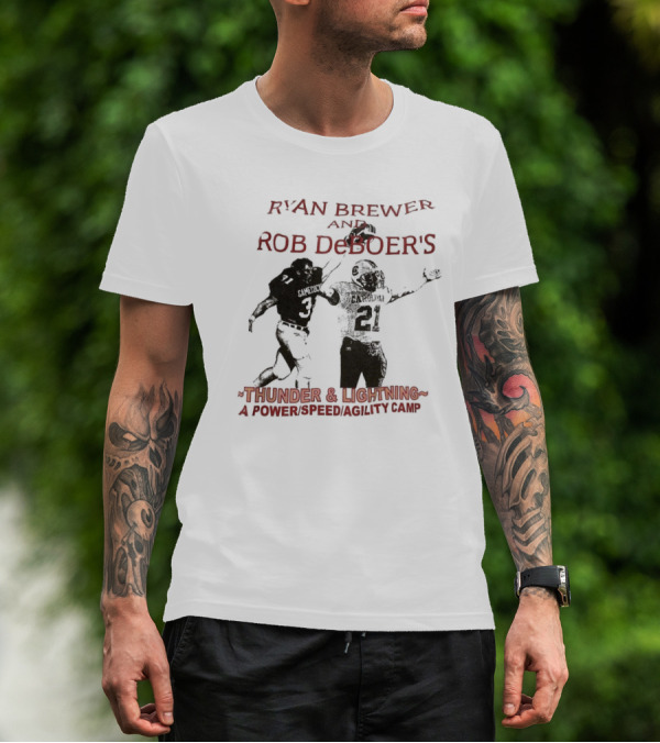 Ryan Brewer And Rob DeBoer Thunder And Lightning Power Speed Agility Camp Gamecocks Football Training T-Shirt