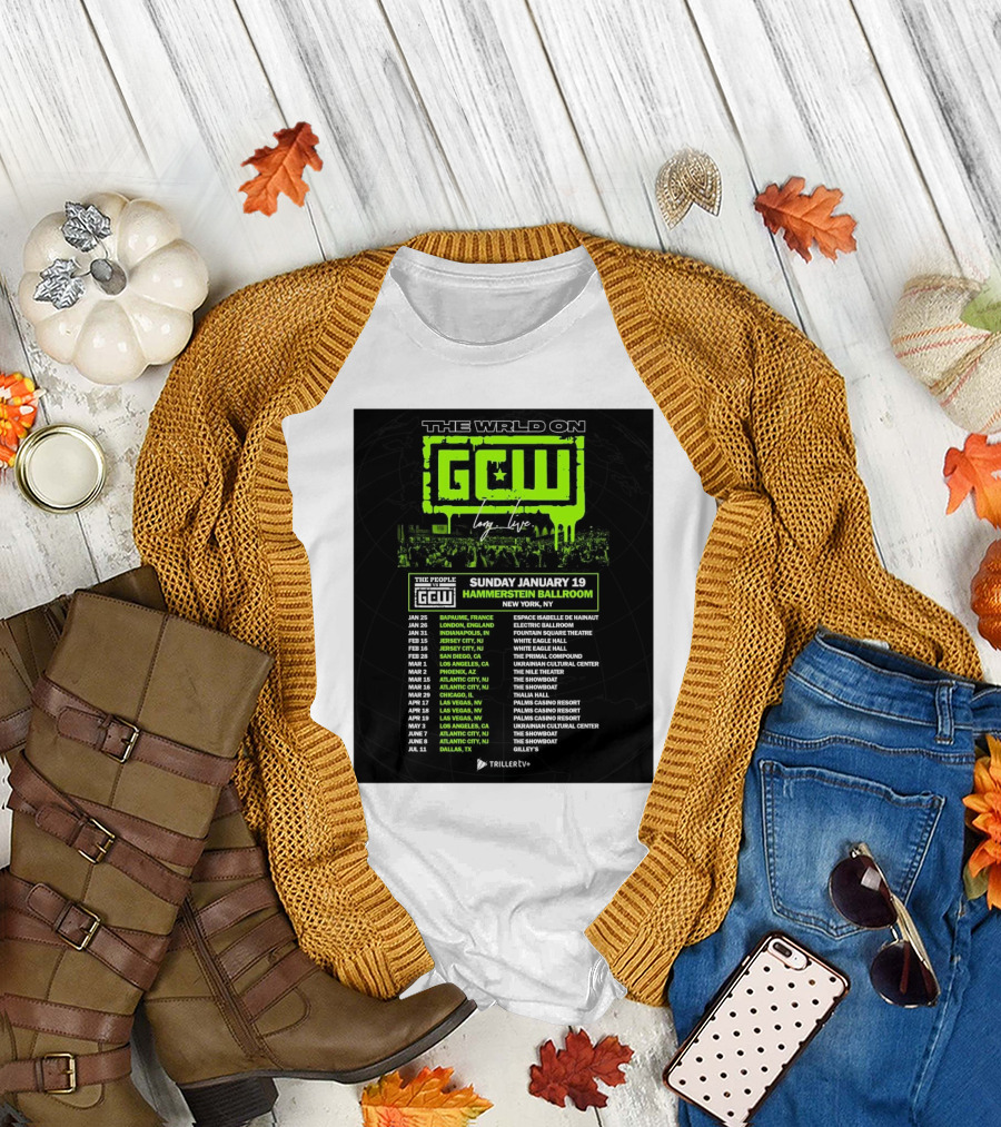 The World On GCW Long Live The People Vs GCW Hammerstein Ballroom Sunday January 19 2025 New York NY Triller Live Tour Dates 2025 T-Shirt