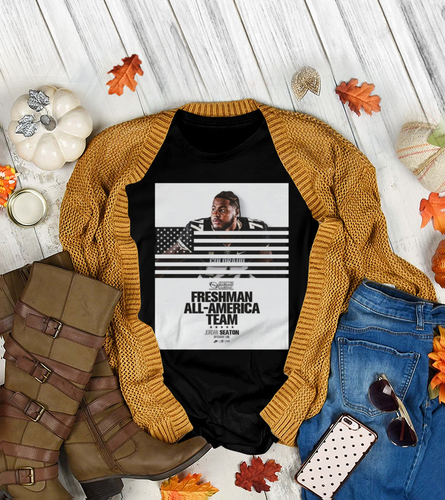 Colorado Buffaloes Jordan Seaton Freshman All-America Team FWAA Offensive Line Football Writers T-Shirt