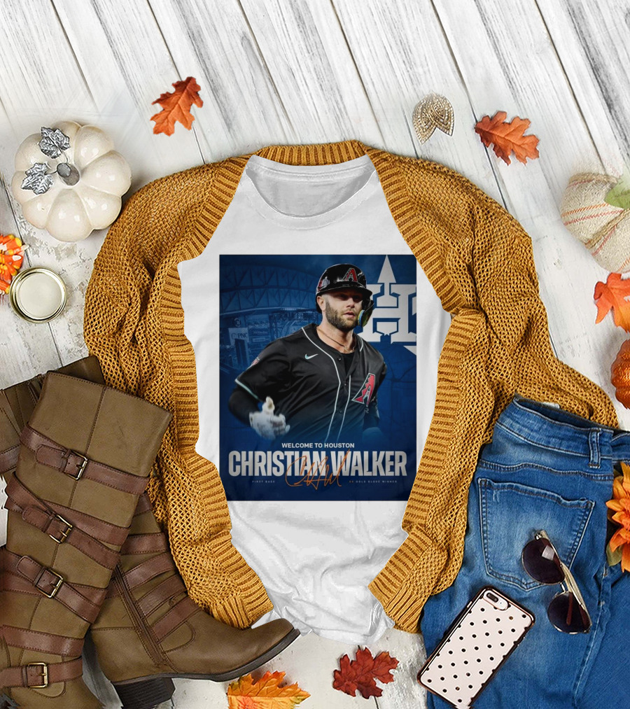 Welcome to Houston Christian Walker H-Town First Base 3X Gold Glove Winner Signature T-Shirt