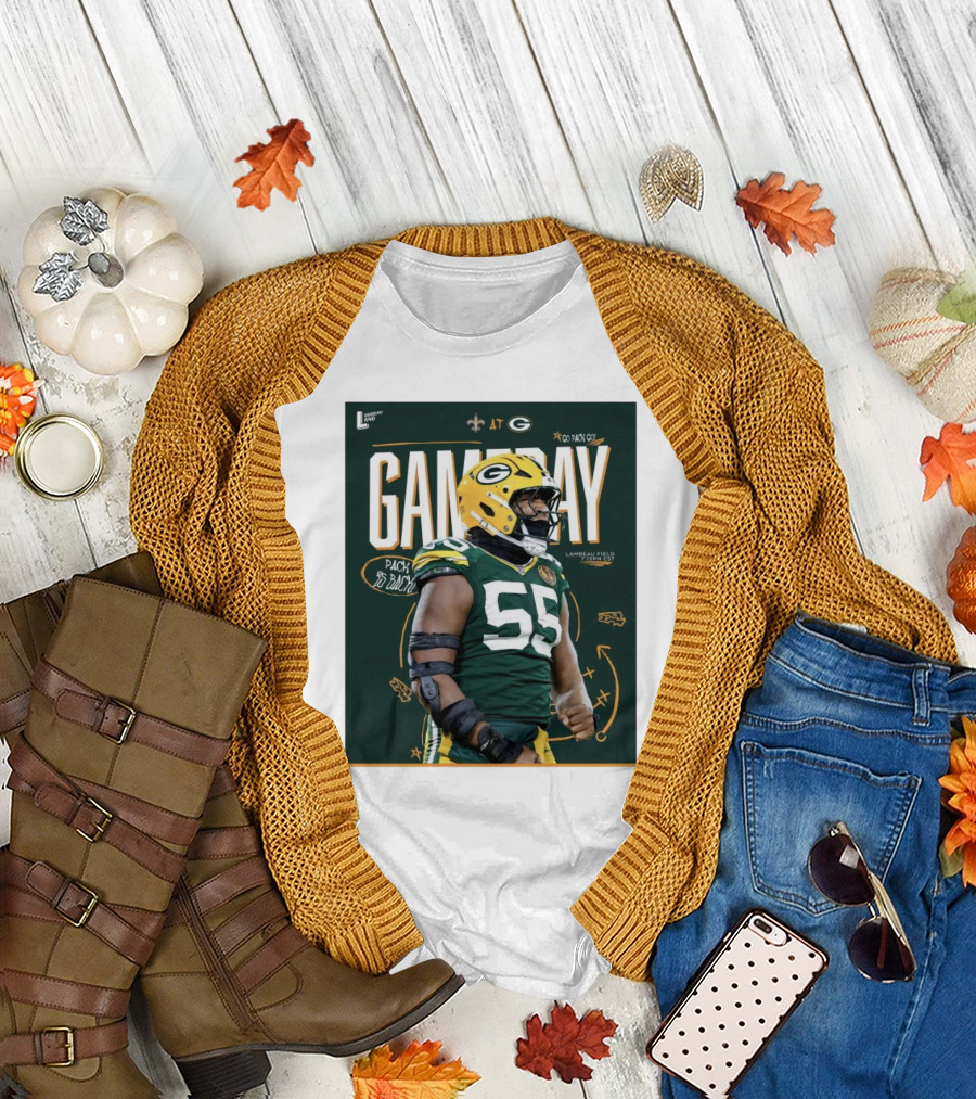 Kingsley Enagbare New Orleans Saints at Green Bay Packers Gameday Lambeau Field Pack Go Back T-Shirt