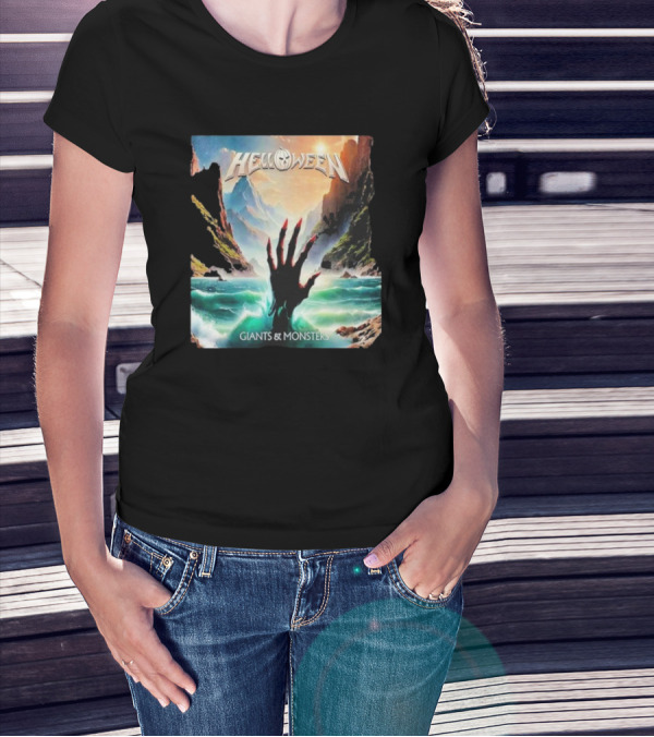 Helloween Giants & Monsters Album Art With Raising Hand In Ocean Released August 29th 2025 T-Shirt