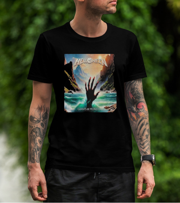 Helloween Giants & Monsters Album Art With Raising Hand In Ocean Released August 29th 2025 T-Shirt
