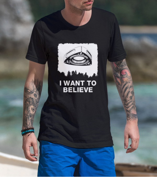 I Want To Believe Wankel Rotary Piston Engine UFO Theme T-Shirt