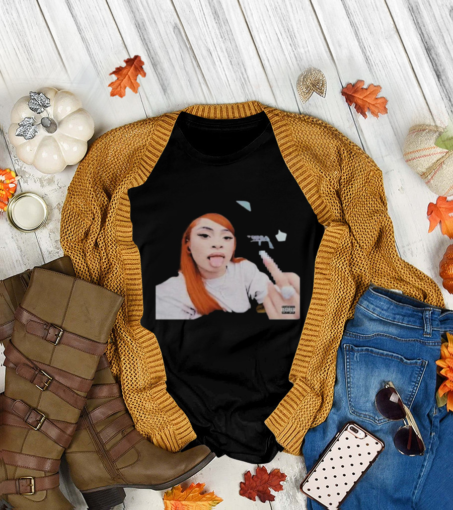 Ice Spice Tongue Out Middle Finger Iconic Gesture T-Shirt