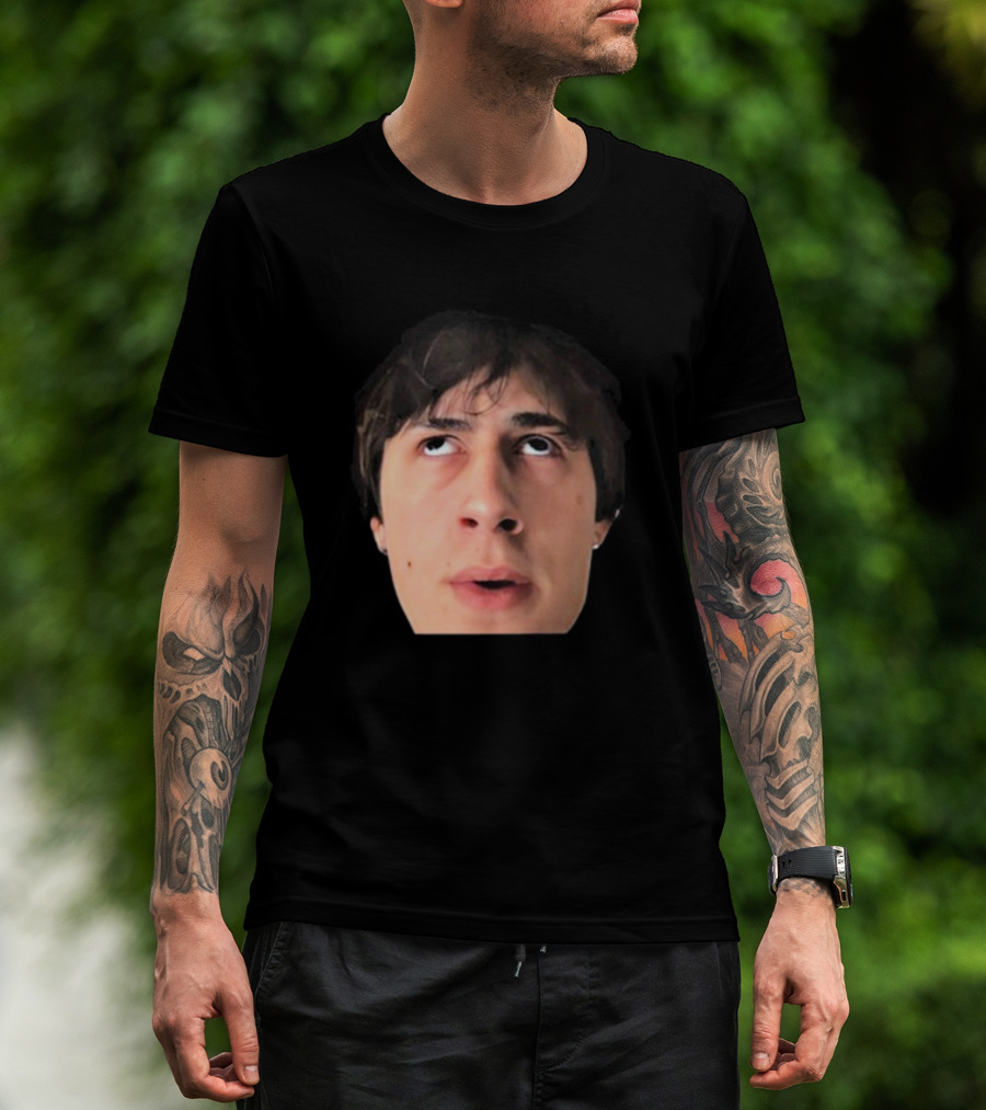 ``` James Clark Looking Up Expression Face ``` T-Shirt