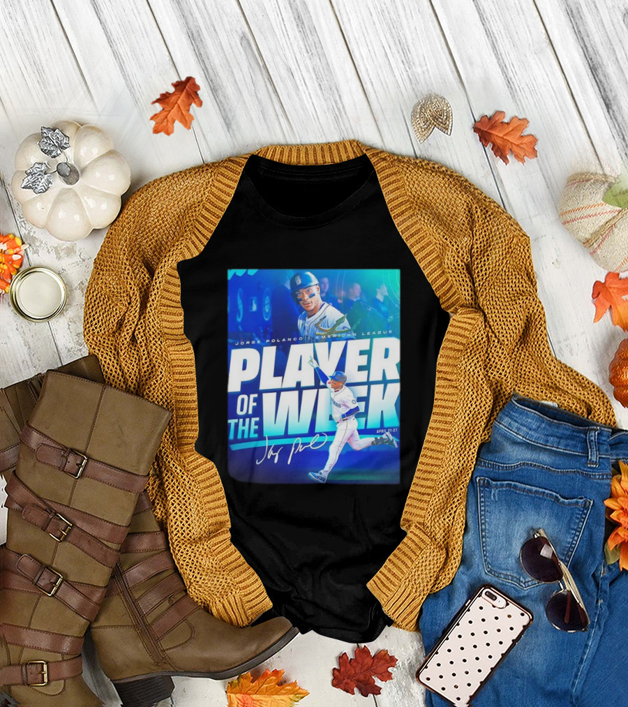 Jorge Polanco American League Player of the Week April 21-27 Signature T-Shirt