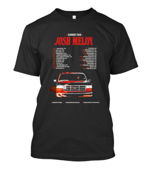 Josh Meloy 2025 Summer Tour North America Cities Dates Vintage Pickup Truck Design T-Shirt
