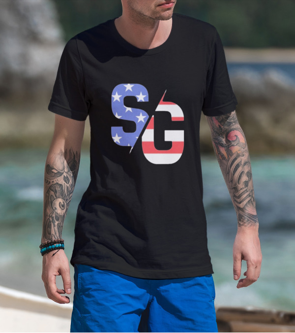 Justin Swanstrom Racing SG Stars Stripes Merica Flag T-Shirt