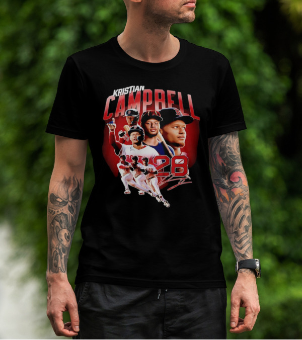 Kristian Campbell Baseball Red Sox Number 28 T-Shirt
