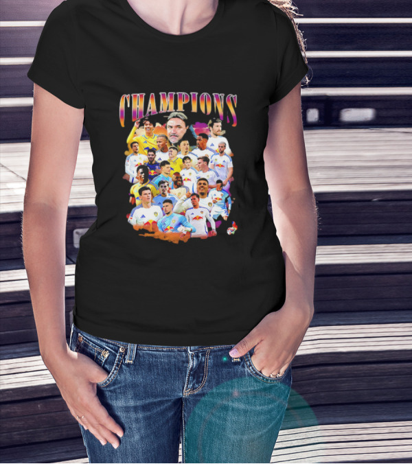 Leeds United FC Champions 2025 Players Montage T-Shirt