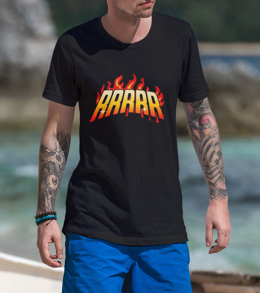 Rrr Fire Text Limited Slangteez Funny Tee T-Shirt