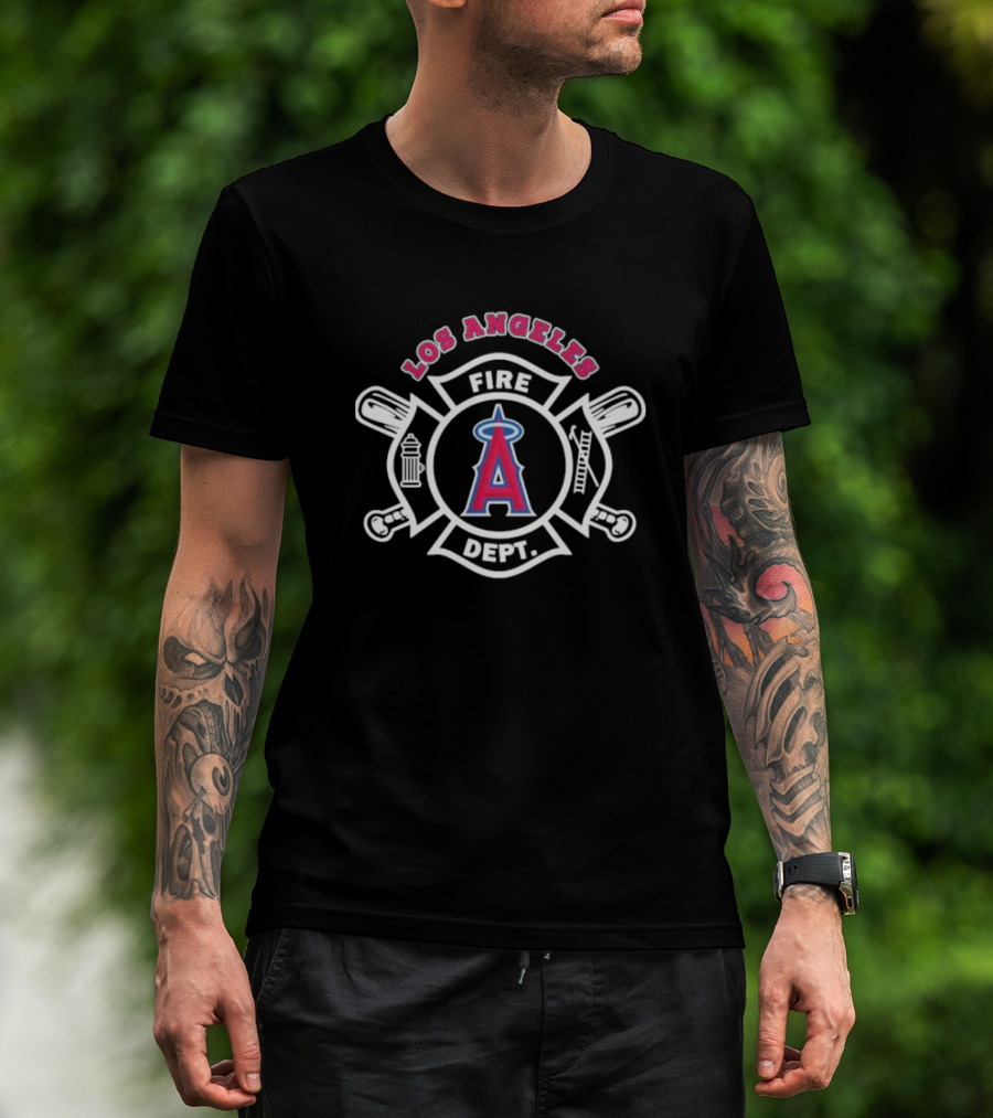 Los Angeles Angels Fire Dept Firefighters Emblem T-Shirt
