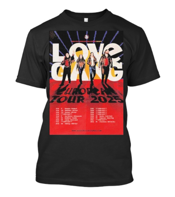 Love Gang European Tour 2025 Dates Heavy Psych Sounds T-Shirt