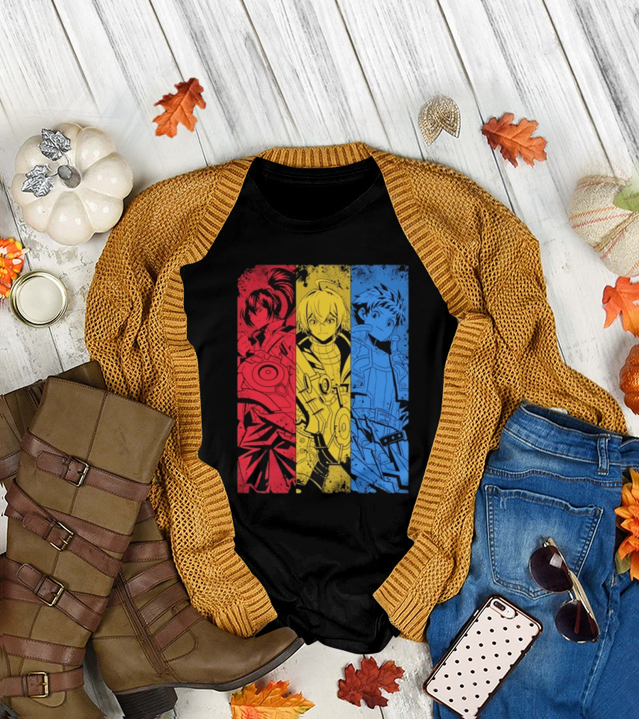 Main Characters Manga Sci-Fi Cybernetics Concept Art T-Shirt