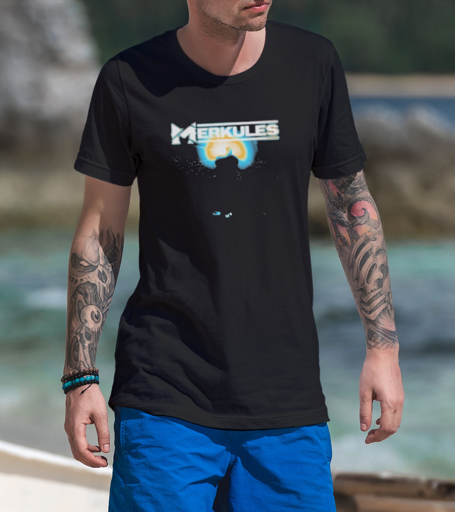 Merkules Into The Light Silhouette Against Sunburst T-Shirt