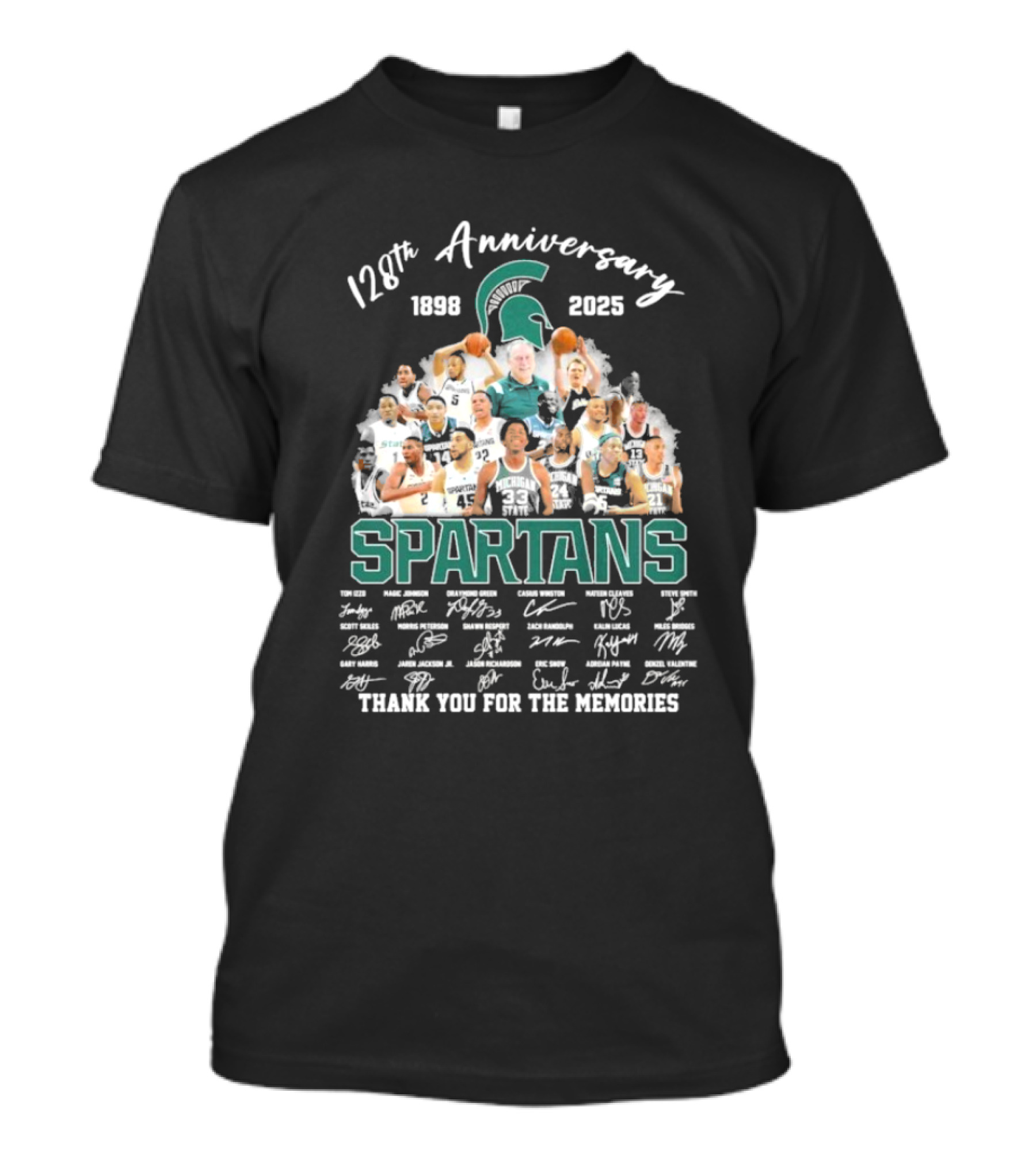 Michigan State Spartans 128th Anniversary 1898-2025 Thank You For The Memories T-Shirt
