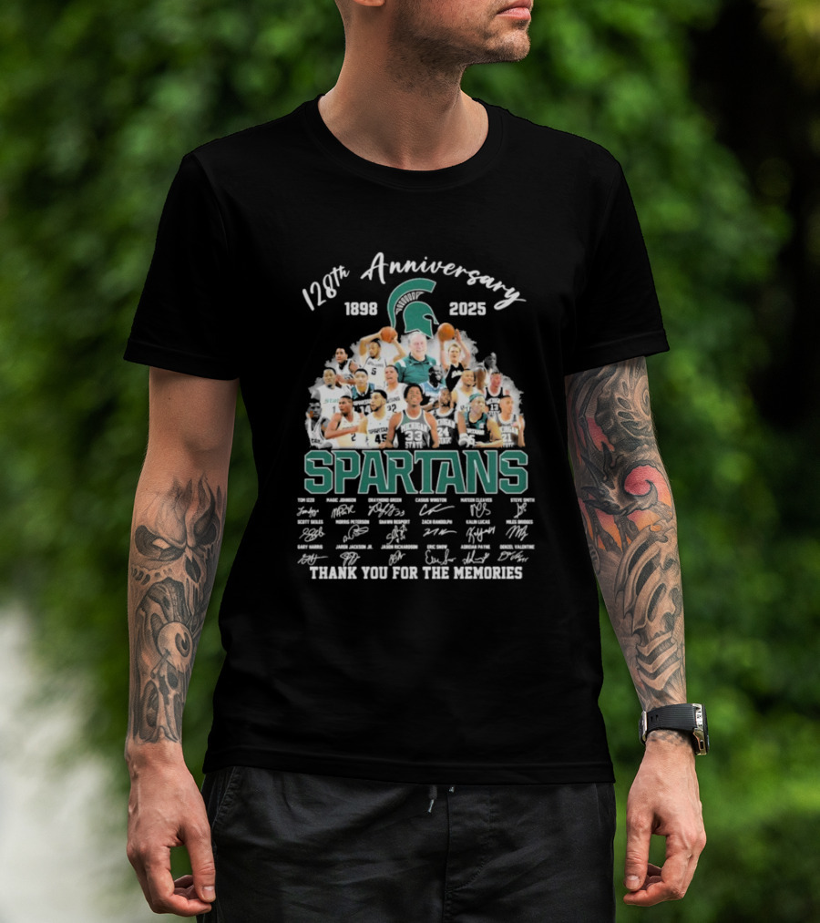 Michigan State Spartans 128th Anniversary 1898-2025 Thank You For The Memories T-Shirt