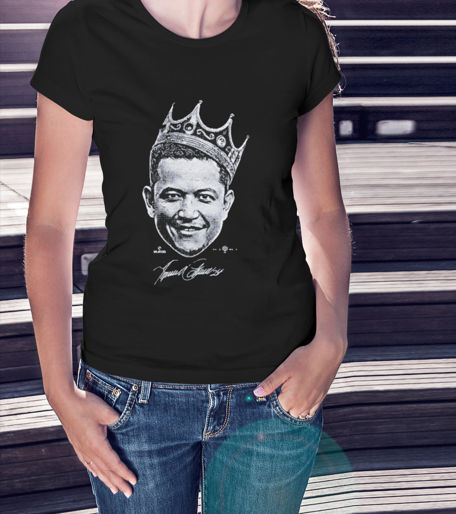 Miguel Cabrera Crown Portrait With Signature T-Shirt