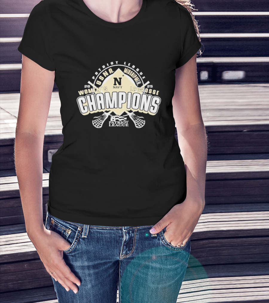 Navy Midshipmen Patriot League Women's Lacrosse 2025 Champions T-Shirt