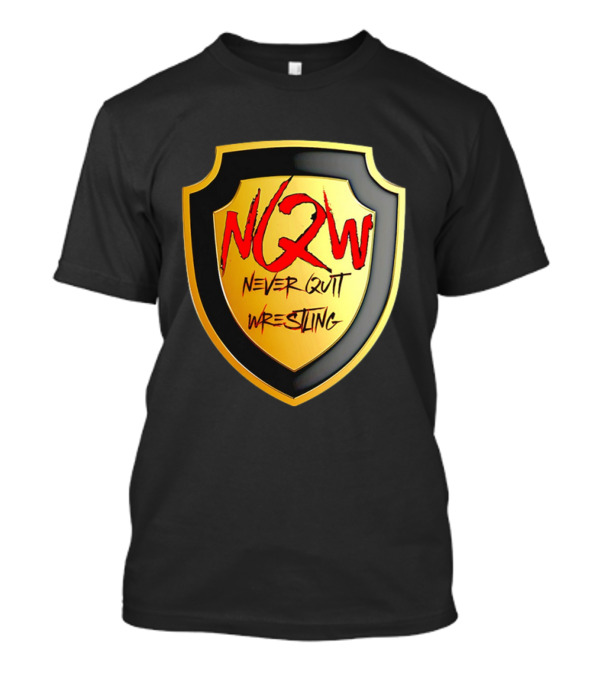 NQW Never Quit Wrestling Shield Badge T-Shirt