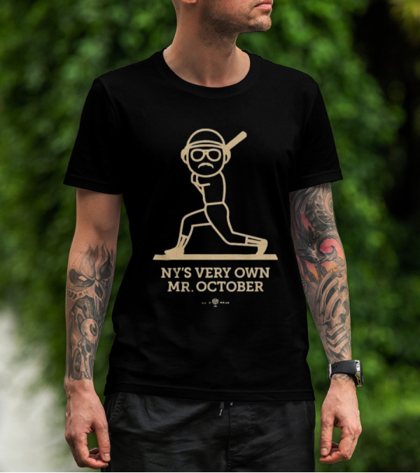 NY’s Very Own Mr. October Baseball Player Batting Retro Style T-Shirt