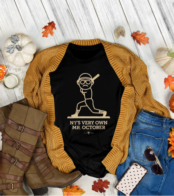 NY’s Very Own Mr. October Baseball Player Batting Retro Style T-Shirt