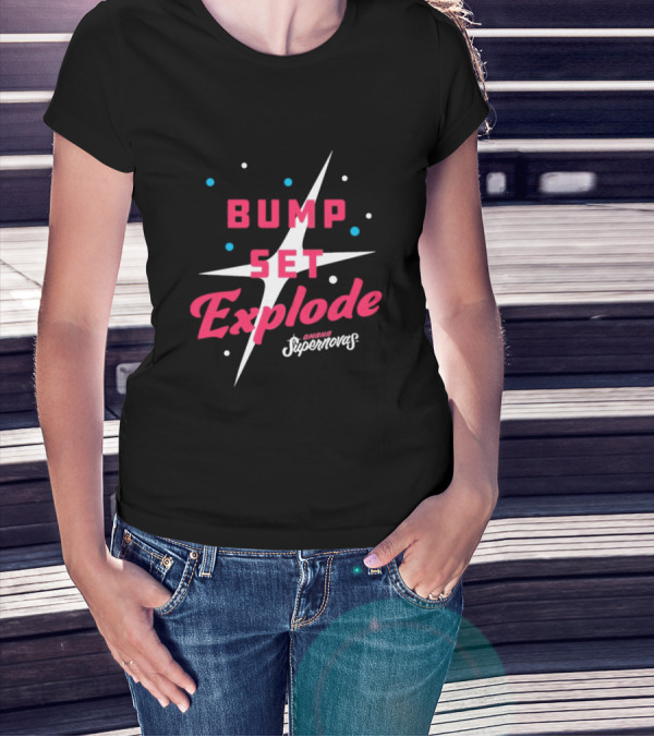 Omaha Supernovas Bump Set Explode Volleyball Starburst T-Shirt