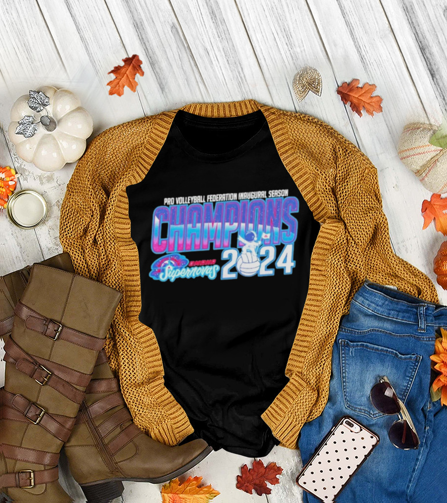 Pro Volleyball Federation Inaugural Season Champions Omaha Supernovas Astronaut 2024 T-Shirt