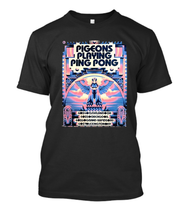 Pigeons Playing Ping Pong Midwest Tour 2025 Cleveland Chicago Grand Rapids Lexington T-Shirt