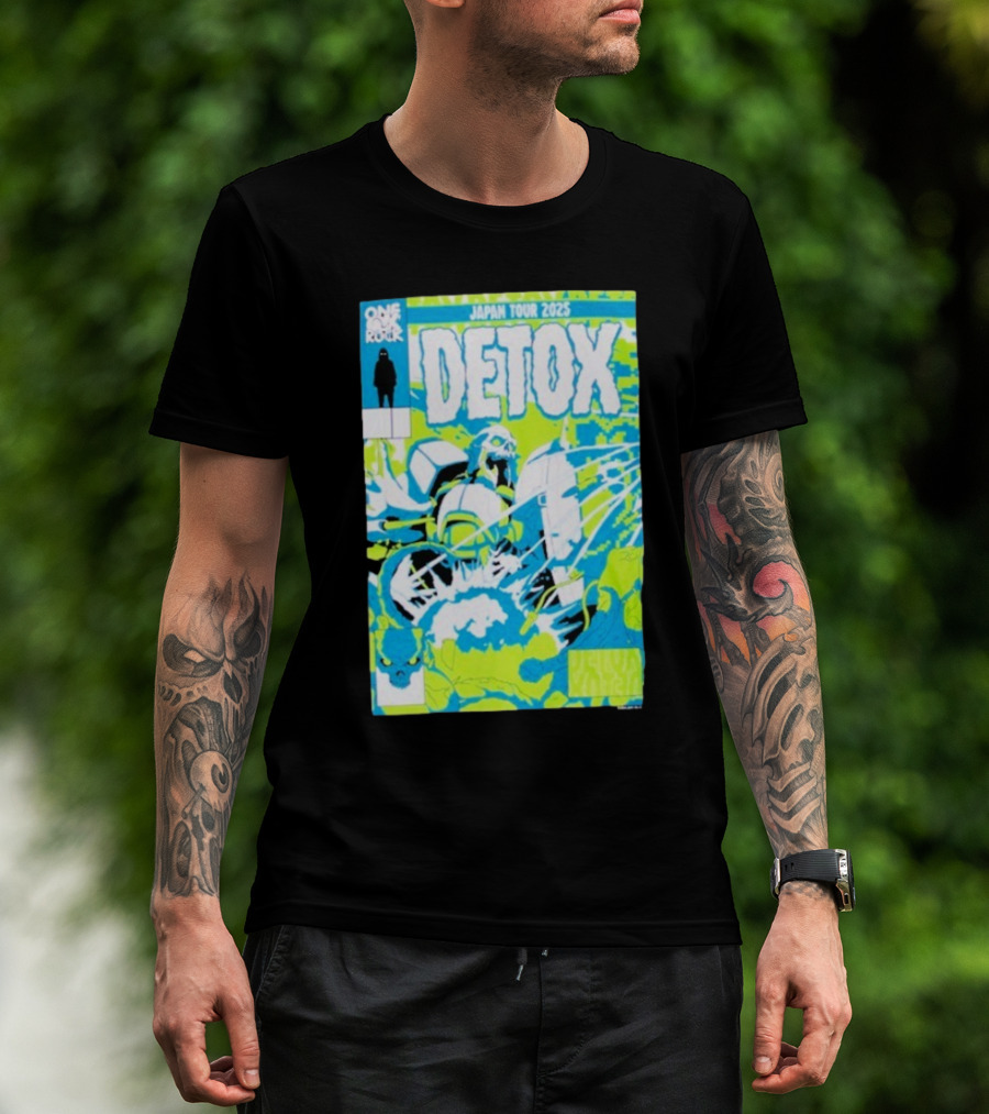 One Ok Rock Detox Japan Tour 2025 プルオーバーパーカー Blue And Green Robot Motif Comic Style T-Shirt