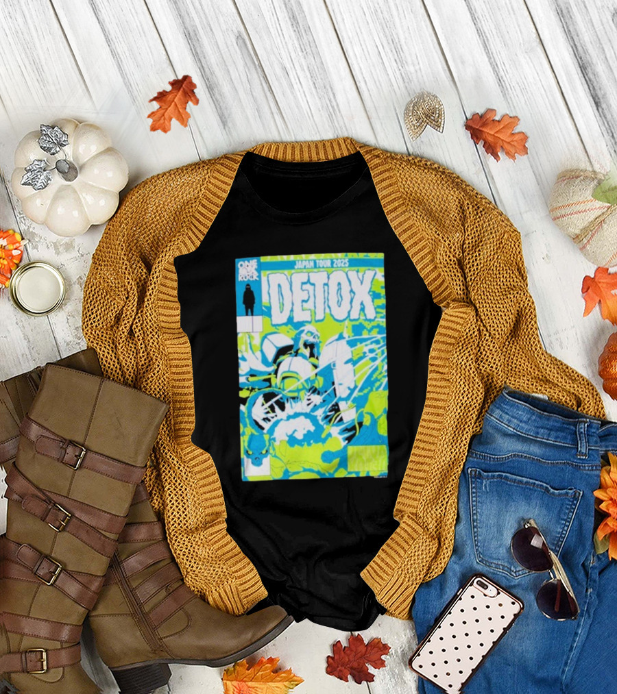 One Ok Rock Detox Japan Tour 2025 プルオーバーパーカー Blue And Green Robot Motif Comic Style T-Shirt