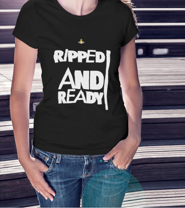 Ripped And Ready Chicken Dumbbell Fitness Motivation T-Shirt