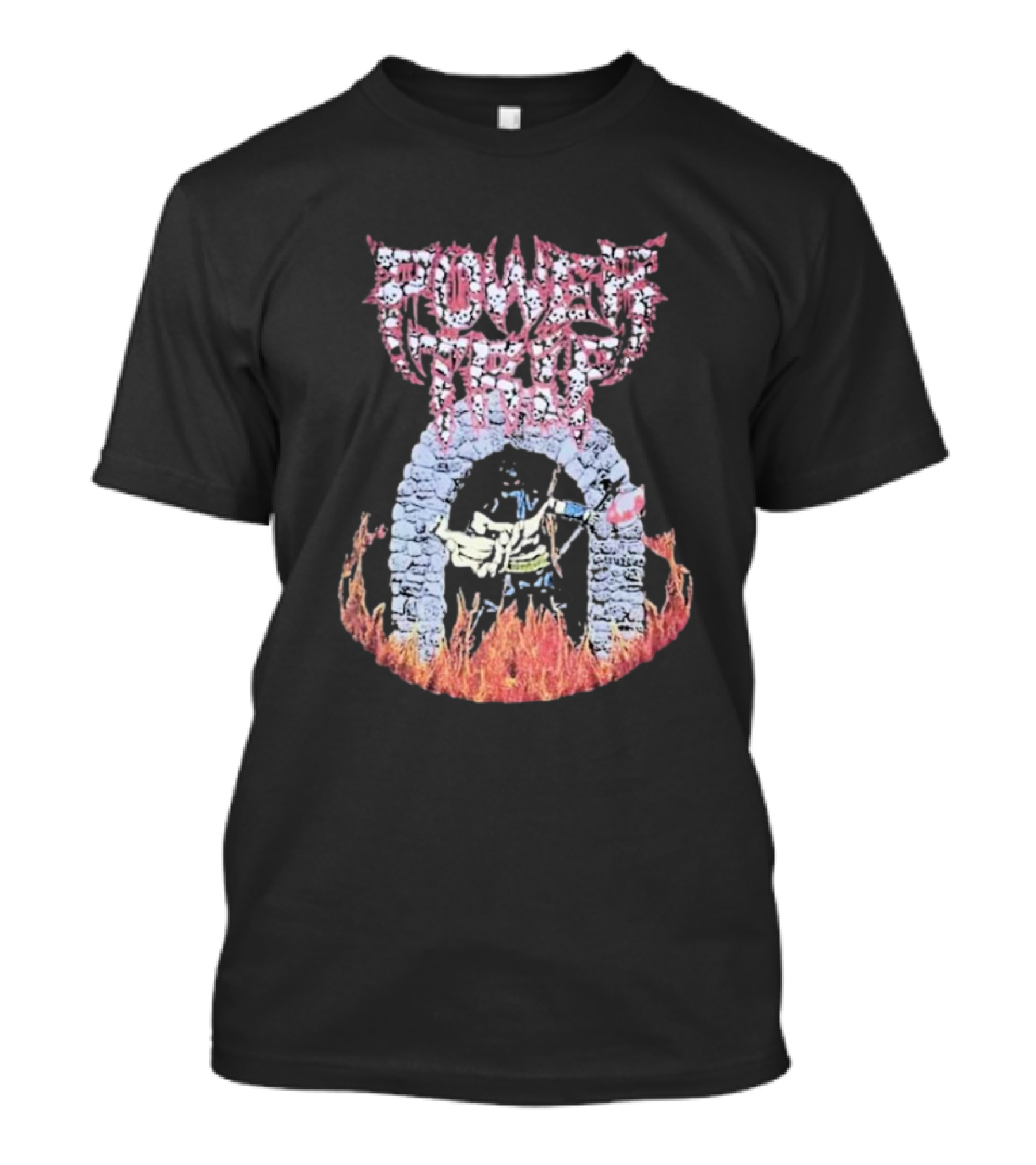 Power Trip 2025 European Tour Heavy Metal Concert Grim Reaper Flames Archway T-Shirt